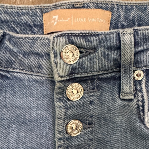 7 For All Mankind Luxe Vintage Ultra High Rise slim kick Button-Fly Jeans - Picture 2 of 10